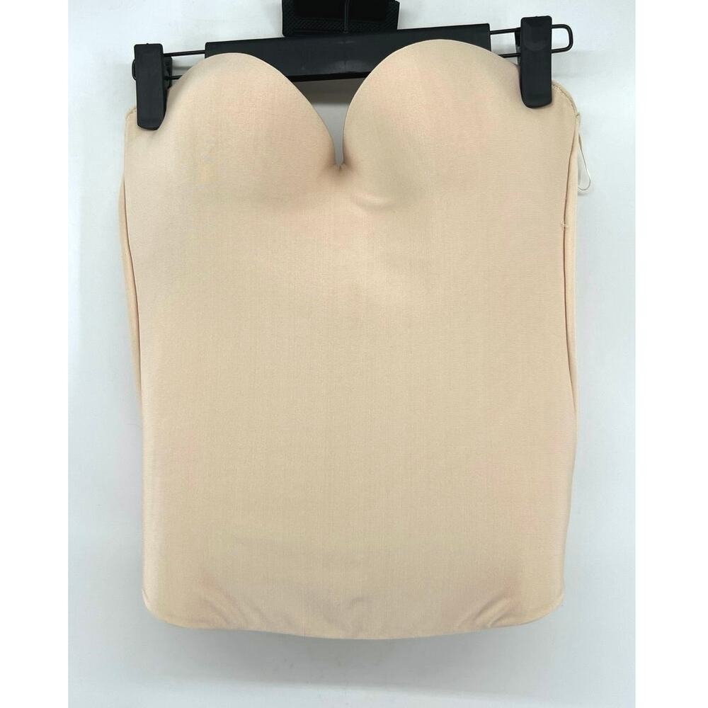 Victoria Secret Nude Strapless Longline Bustier Bra Size 34D Smoothing Shapewear